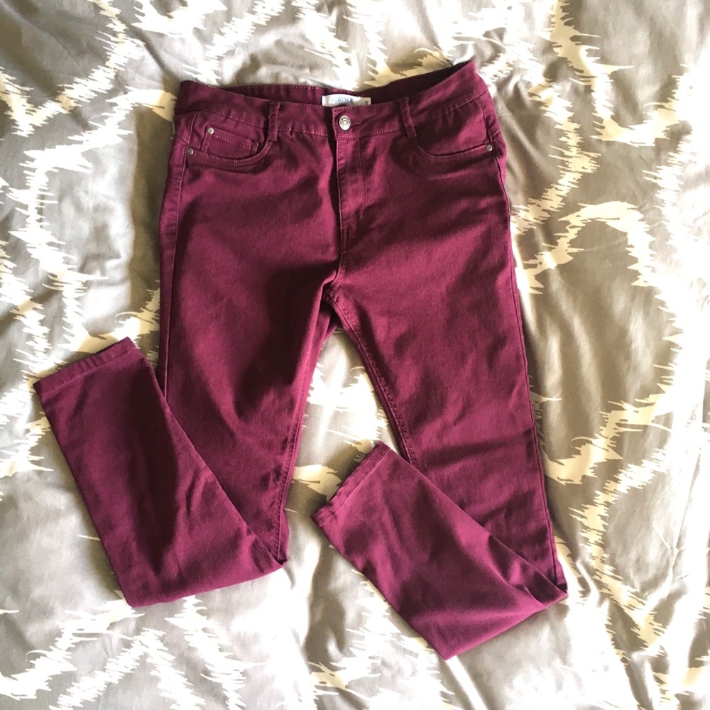 Plum coloured Stretch Jeans, Size 10